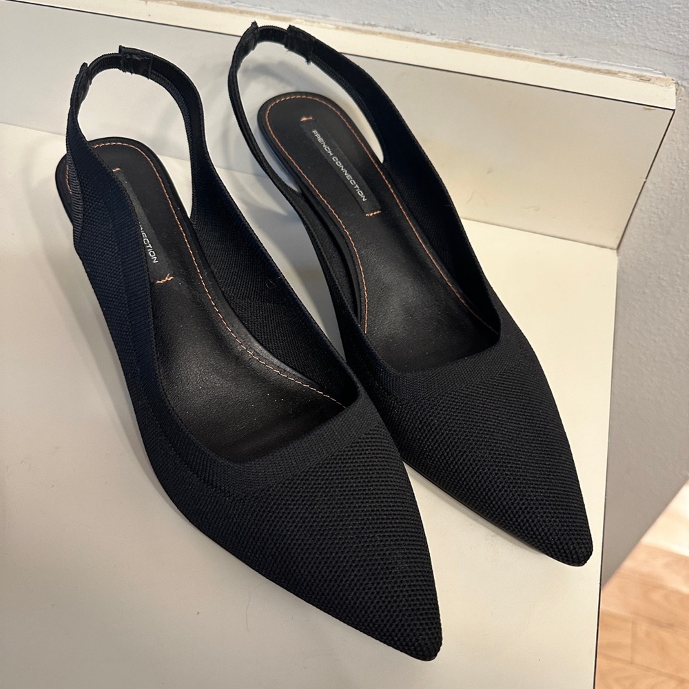 French Connection Stiletto Black Kitten Heels size 10
